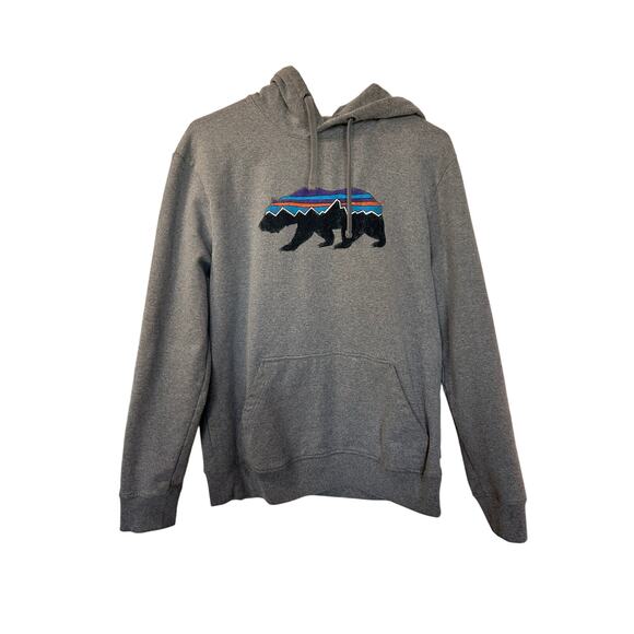 Patagonia Mens Fitz Roy Bear Midweight Uprisal Hoodie Premium Fly Gray SZ Medium - Picture 3 of 13